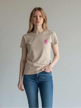 G-Star‎ Light Olive Tee with Pink Logo
